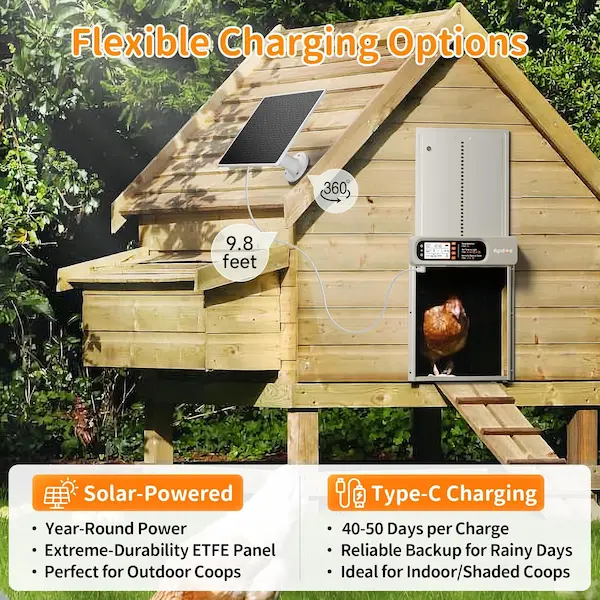 APDOE Automatic Chicken Coop Door Solar Powered